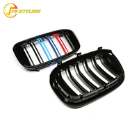 Calandre avant noire brillante avec grilles tricolores pour BMW X3 G01 X4 G02 X3M F97 X4M F98, double lamelles