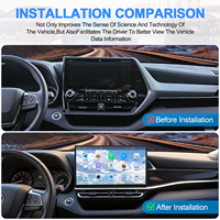 Radio Multimedia para Auto Navihua Actualizado de 15.6 Pulgadas con Carplay y Android, Navegación GPS Estéreo para Toyota Crown Kluger Highlander 2022-2025