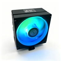 CO-B2SX-05W Refroidisseur de processeur ARGB synchronisé à 4 caloducs avec affichage de la température en temps réel, contact direct, ventilateur silencieux haute performance pour Intel LGA1851 1700AMD