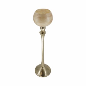 Portacandele alto in vetro a calice per centrotavola, votivo o a pilastro, decorazione per la casa - Product Image 2
