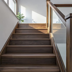 Escalones <span class=keywords><strong>de</strong></span> <span class=keywords><strong>Madera</strong></span> Personalizados para Interiores, con <span class=keywords><strong>Peldaños</strong></span> en Ángulo Recto y Contrapeldaños, para Decoración <span class=keywords><strong>de</strong></span> Villas y Apartamentos - Product Image 2