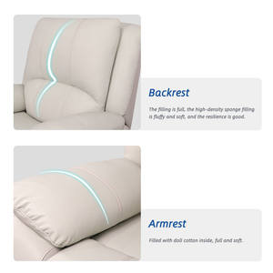 नई लक्जरी reclining सिनेमा सोफे चमड़े के सोफे सेट झुकनेवाला कुर्सी - Product Image 4