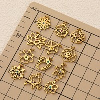 Vintage-Chic Zierlicher Geometrischer Hautfreundlicher Bunter Zirkon Nickelfrei Muttertag Ungiftiger Retro Edelstahl-Anhänger