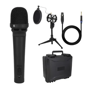 Micrófono dinámico con reducción de ruido ERZHEN, soporte de micrófono con cable para micrófonos de estudio de grabación utilizados para transmisión en vivo