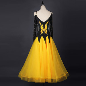 Robe de <span class=keywords><strong>danse</strong></span> de salon à épaules dénudées avec grande jupe évasée pour la valse, le <span class=keywords><strong>foxtrot</strong></span>, la <span class=keywords><strong>danse</strong></span> sociale et les spectacles sur scène - Product Image 5