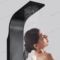 Système de panneau de douche tour style européen avec affichage de la température motif de pulvérisation douce et pluie/cascade Colonne Douche