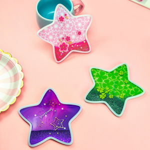 Flüssiges Wasser Treibsand Sparkle Aqua Oil Floating Glitter Schnee Neon Sand Cup Mat Drink Untersetzer