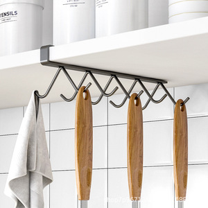 Organizzatore per Utensili da Cucina Senza Foratura, Gancio Appendibile Sotto Pensile per Spatole, <span class=keywords><strong>Mestoli</strong></span> e Tazze - Product Image 2