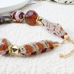 Collana con Perline in Tungsteno Stile Maillard <span class=keywords><strong>per</strong></span> Donne, Ciondolo Colorato Sfumato, Gioiello Regolabile a Strati <span class=keywords><strong>per</strong></span> Uso Quotidiano - Product Image 4