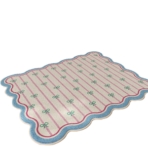 Alfombra de Cachemira hecha a mano antideslizante con forma de lazo a cuadros para uso doméstico para mesa de té de sala de estar - Product Image 1