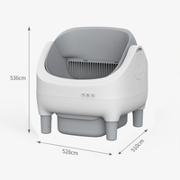 Bac à litière automatique pour chat, bac à litière autonettoyant 65L, toilette intelligente avec application, contrôle des odeurs, anti-pincement pour plusieurs chats