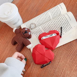 Funda protectora para auriculares Airpods Pro 1 <span class=keywords><strong>2</strong></span> 3, con dibujos animados de corazón, TPU, Diamante 3D rojo - Product Image 2