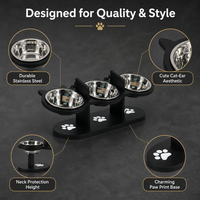 Support d'alimentation vertical réglable pour animaux de compagnie en bois du Shandong, étanche et portable, avec gamelle d'eau intégrée – En stock
