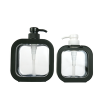 Flacon pompe carré en plastique vide de 300 ml et 500 ml pour emballage cosmétique, crème pour les mains, lotion corporelle, savon liquide, shampoing