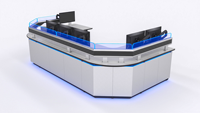 Console de commande modulaire en aluminium moderne LEIENTE, bureau incurvé certifié CE pour salle de contrôle et studio de diffusion