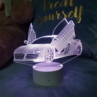 Super lampe 3D en acrylique pour voiture, 16 couleurs changeantes, veilleuse de bureau, lampe de décoration d'ambiance