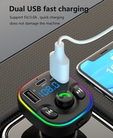 Cargador de Coche Dual USB TF de 7 Colores, Reproductor de Audio MP3, Kit de Transmisor FM Inalámbrico Bluetooth, Modulador Estéreo Portátil con Carga Rápida QC