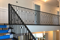 Prima Luxury Indoor Treppen geländer Verzierter vergoldeter schmiede eiserner Handlauf mit Blumen schnitzereien