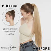 Fournisseur de cheveux Julianna, vente en gros de fibres Kanekalon Futura, extensions de cheveux synthétiques lisses Yaki, postiches à clipser, queue de cheval