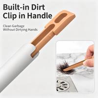 Brosse de toilette avec support ventilé et pince à épiler dissimulée en silicone ABS pour salle de bain