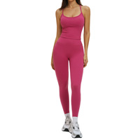 Ensemble de 5 pièces de vêtements de sport pour femmes : T-shirts de fitness, yoga, gym, course à pied et leggings taille haute push-up