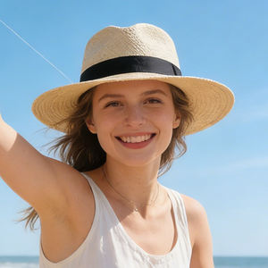 หมวก<span class=keywords><strong>ฟาง</strong></span>ขายส่ง หมวก<span class=keywords><strong>ฟาง</strong></span>ชายหาดกลางแจ้ง สกรีนโลโก้ตามสั่ง พร้อมริบบิ้นพิมพ์ลายตามสั่ง - Product Image 2