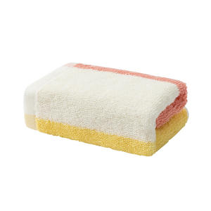 Serviette de bain pour enfants en pur coton, 25x50cm, rayée, bloc de couleurs, douce et absorbante, serviette rectangulaire pour usage domestique pour enfant - Product Image 1