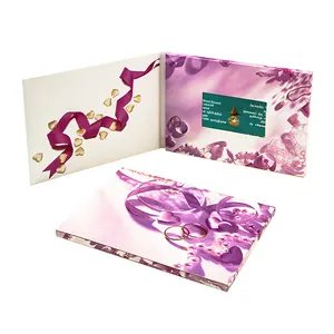 Hot Sale A5 digitale Begrüßung für Geschenk artikel Bildschirm Postkarte Display Buch Hochzeits karte <span class=keywords><strong>Promo</strong></span> Video Broschüre - Product Image 1