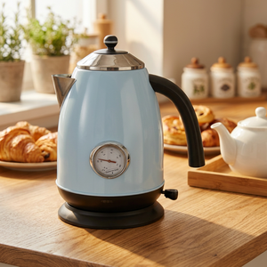 Hervidor de Acero Inoxidable Retro de 1.8L de Ebullición Rápida Personalizado de Fábrica Ousheng, con Indicador de Temperatura y Rotación de 360 Grados, Inalámbrico - Product Image 2