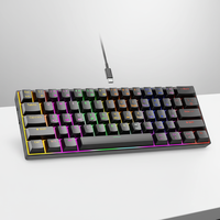 Clavier mécanique de jeu EWEADN 61 compact, disposition 60%, éclairage RVB, rechargeable par USB Type-C, nouveau, Plug&Play, bureau et bureau