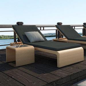 Sillas de Playa Populares de Color Personalizado, Muebles de Exterior de Ratán, <span class=keywords><strong>Tumbona</strong></span> Individual <span class=keywords><strong>con</strong></span> Mesa de Centro, <span class=keywords><strong>Tumbona</strong></span> para Tomar el Sol Junto a la Piscina - Product Image 3