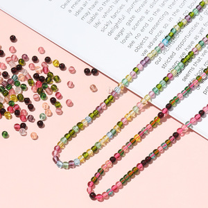 Cuentas redondas de imitación de turmalina con efecto craquelado, cuentas pequeñas sueltas para joyería DIY, accesorios para collares y pulseras - Product Image 1