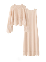 Ensemble Pull et Robe en Cachemire Ajouré 100% Cachemire Pur pour Femme