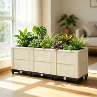 Jardinière Modulaire Grande Capacité en Plastique PP, Bac de Culture Surélevé pour Patio et Balcon, Idéal pour Légumes et Fleurs, Résistant aux UV, Installation Facile