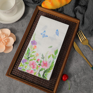 Floral Print Paper Napkins 330mm400mm Rectangle Disposable For Family Holiday Occasions - Product Image 4