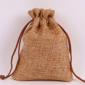 <b>Gift</b> <b>Jute</b> Burlap Punch Style Drawstring <b>Gift</b> <b>Bag</b> with Custom Logo - Product Image 3