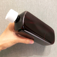 16 oz ambre pet sirop contre la toux arche en plastique moderne carré joint transparent médecine bouteille en plastique pet avec couvercle bouteilles en plastique ambre