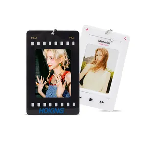 2023 Fashion Cute Kpop Custom Design Clear PVC Window Plush Embroidery Frog Photo Card Holder With Keychain
