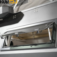 Caravane pliante de style moderne en aluminium gris Huntoo pour le camping, 4 personnes