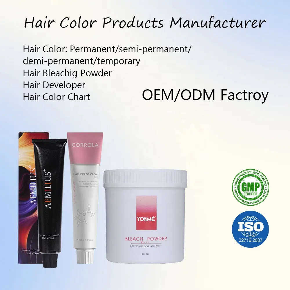 Nhà máy OEM màu tóc tốt nhất kem màu Amoniac thấp Salon Thuốc nhuộm tóc vĩnh viễn