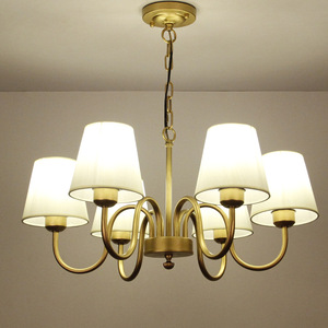 Lustre de style américain à 6 lumières, corps en fer, luminaire moderne pour salon, lampe de plafond - Product Image 1