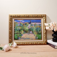 Tableaux muraux vintage haute définition sur le thème des paysages européens et des fleurs, style shabby chic, avec cadre en bois de luxe, pour mariage