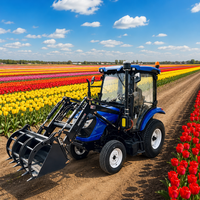 Tracteur agricole à roues 4x4 de 100 CV imbattable avec cabine climatisée, forte pression hydraulique et puissance de levage élevée