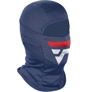 OEM Custom Navy <b>Blue</b> Full Face <b>Balaclava</b> With Red And White Logo Heat Transfer Printing Unisex Outdoor Sports Mask 56-58CM 2027 - Product Image 1