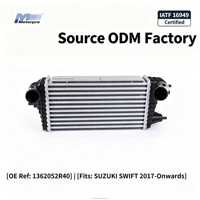 Intercooler OE 1362052R40 pour Suzuki Swift 2017 et après, Source ODM 30576 Refroidisseur d'air de suralimentation