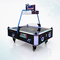 Table de hockey sur air à 4 joueurs Joy2fun avec lumières LED arc-en-ciel, machine de jeu commerciale à monnayeur pour parc d'attractions