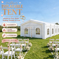 Structure de location pour événements commerciaux en plein air, mariages et fêtes, tente gonflable géante en forme d'église avec éclairage LED et pompe