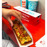 Caja de pizza de una sola rebanada con diseño personalizado, cajón deslizante de cartón, cajas de pizza rectangulares, caja de embalaje de pizza para llevar de Corea