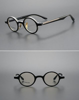 Lunettes de vue à monture en acétate transparent de conception japonaise rétro Monture optique vintage en titane pur avec plaque circulaire