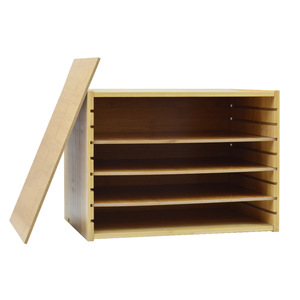 Bamboo Desktop <b>File</b> <b>Organizer</b> 5 Tier Adjustable Storage Rack Office Stationery Holder Rectangle Standing Type - Product Image 4